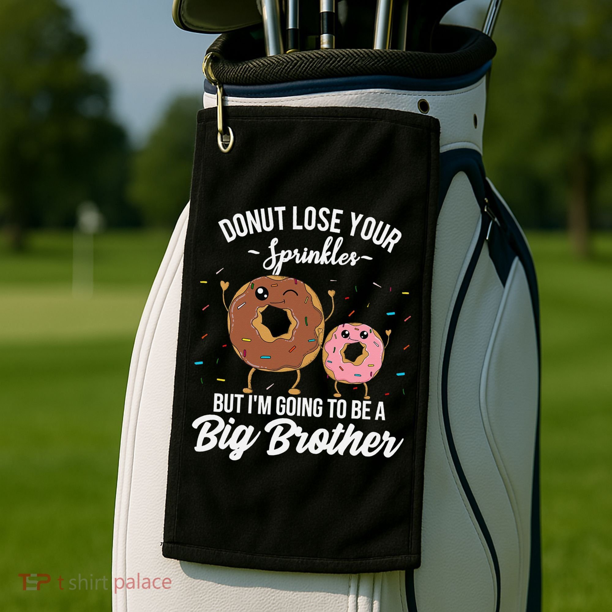 Im Going To Be A Big Brother Funny Donut Baby Announcement Golf Towel