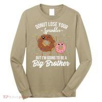 Im Going To Be A Big Brother Funny Donut Baby Announcement Long Sleeve Shirt thumb 0