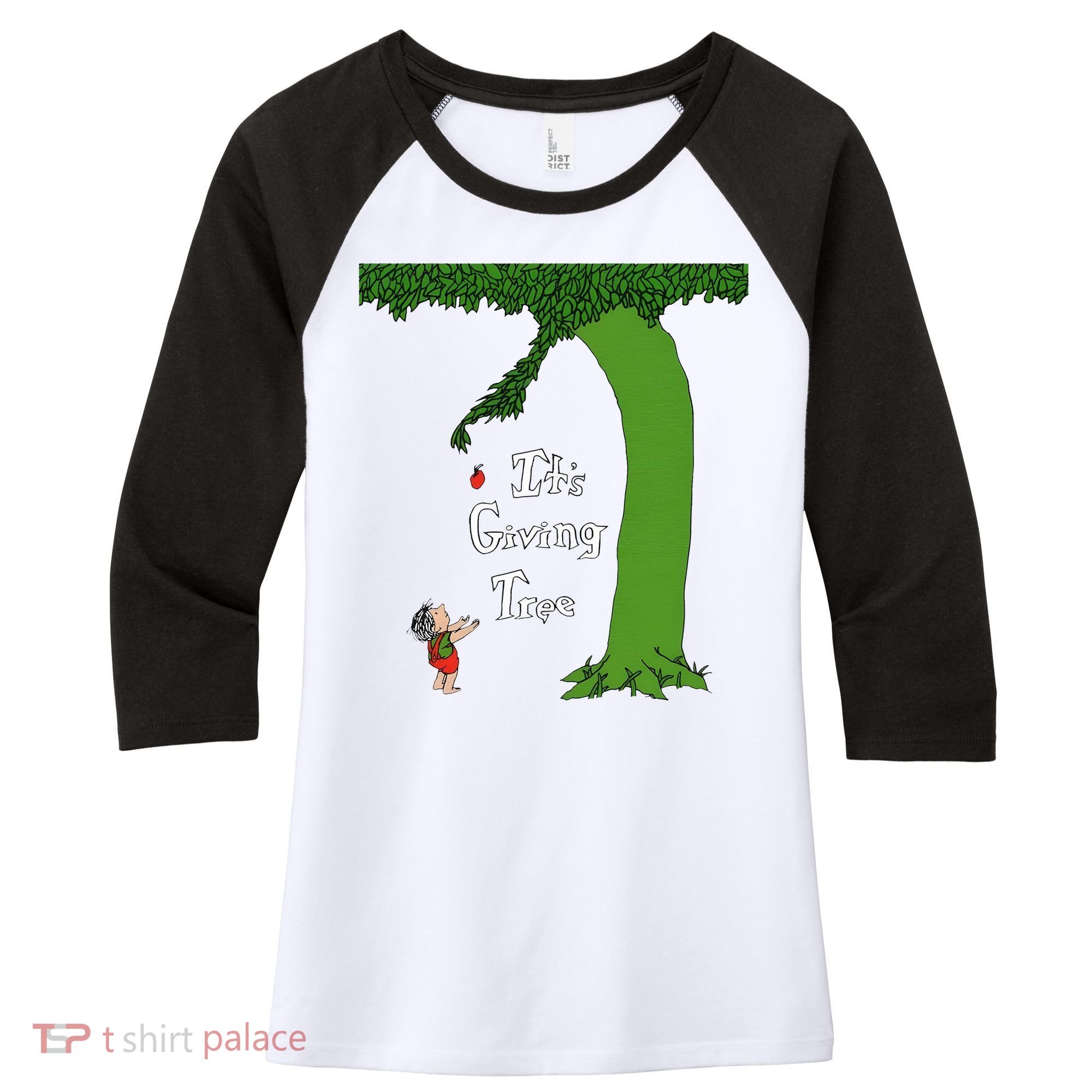 ItS Giving Tree Women's Tri-Blend 3/4-Sleeve Raglan Shirt