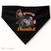 It’S Giving Thanks Turkey Thanksgiving USA-Made Doggie Bandana thumb 0