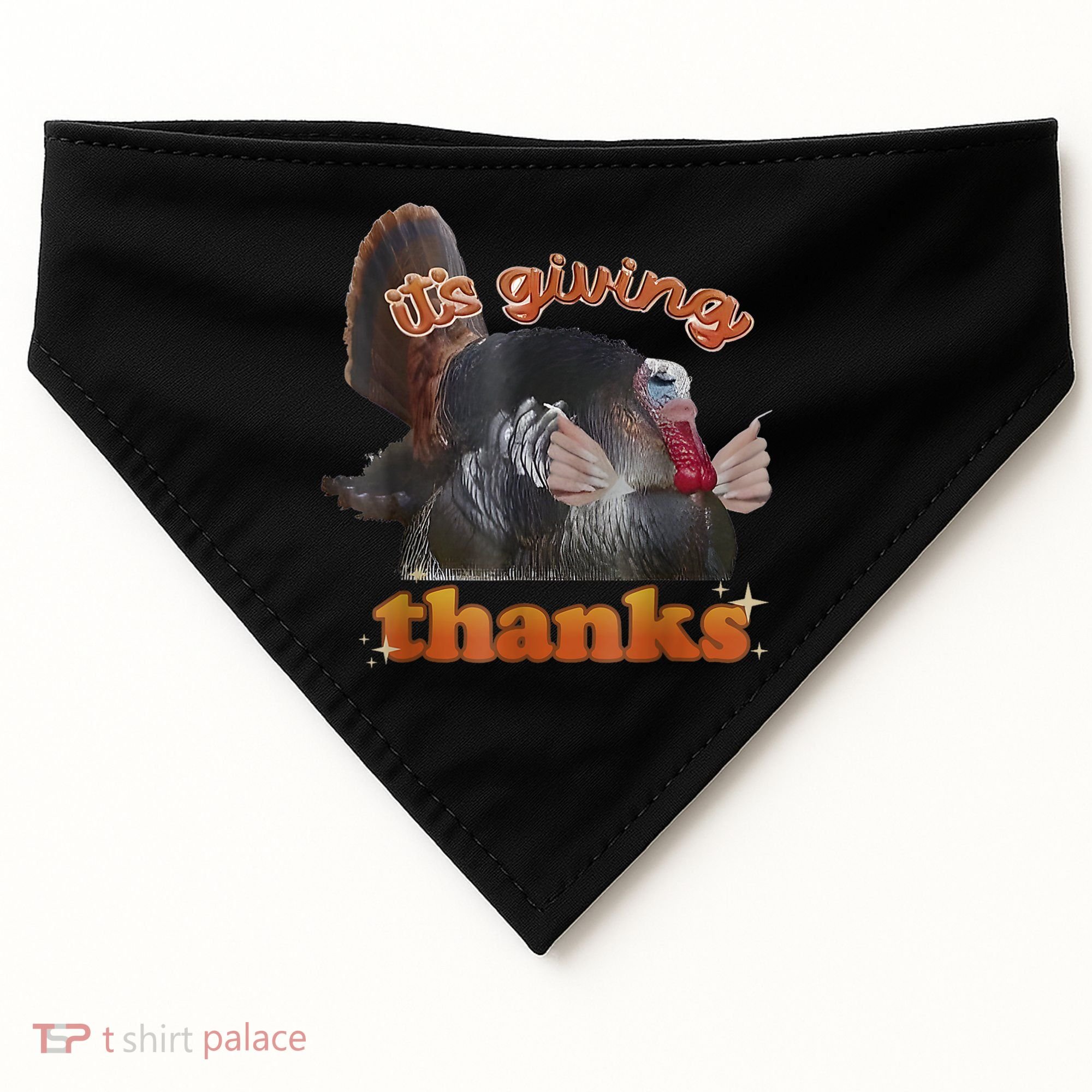 It’S Giving Thanks Turkey Thanksgiving USA-Made Doggie Bandana