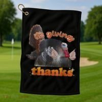 It’S Giving Thanks Turkey Thanksgiving Golf Towel thumb 1