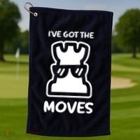 I Got The Moves Chess Golf Towel thumb 1