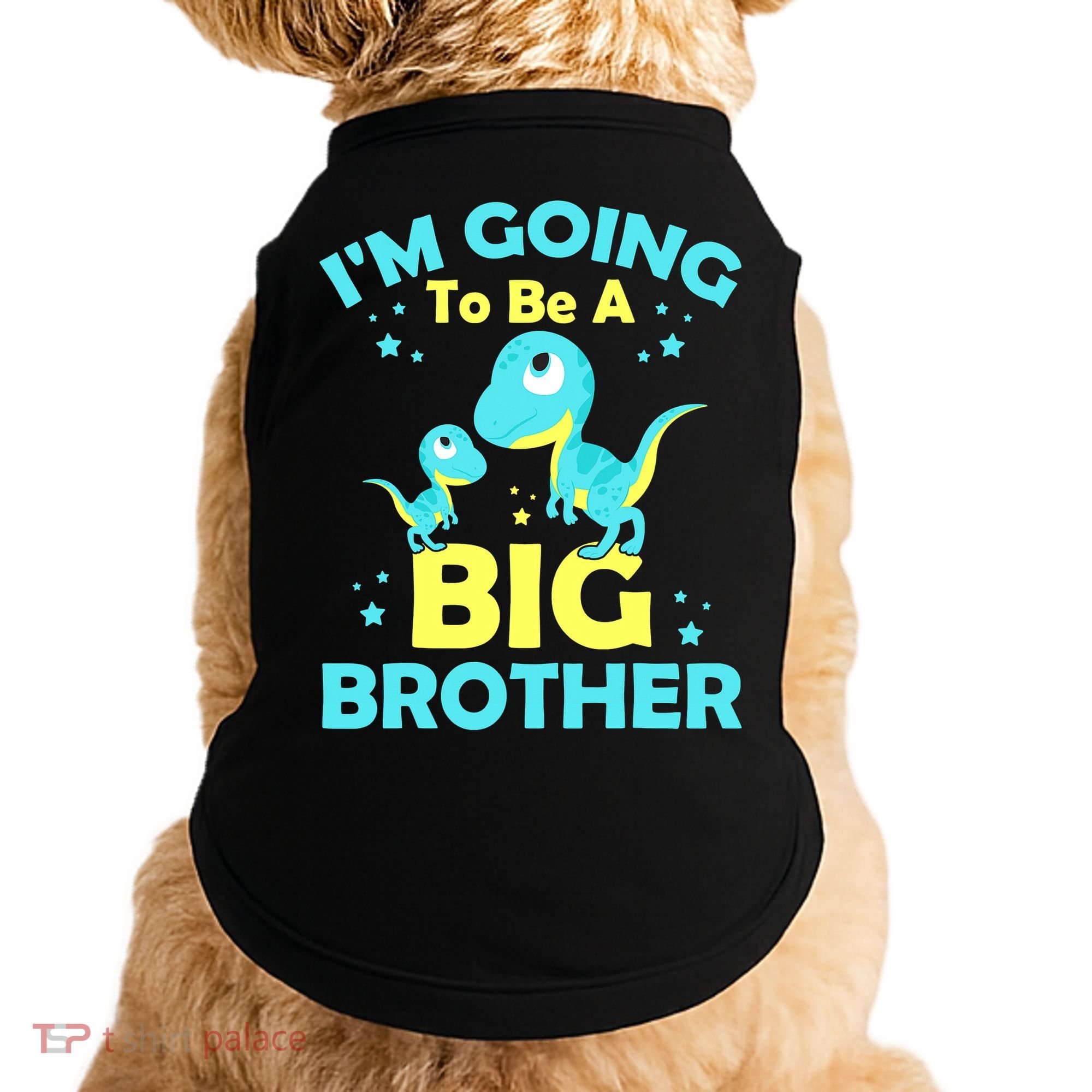 I'm Going To Be A Big Brother Cute Dinosaur Doggie Tank
