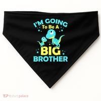 I'm Going To Be A Big Brother Cute Dinosaur USA-Made Doggie Bandana thumb 0