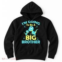 I'm Going To Be A Big Brother Cute Dinosaur Hoodie thumb 0