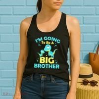 I'm Going To Be A Big Brother Cute Dinosaur Women's Tank Top thumb 2