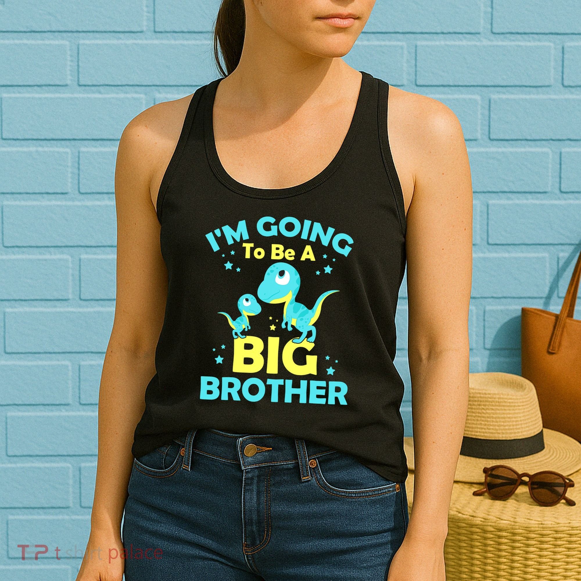 I'm Going To Be A Big Brother Cute Dinosaur Women's Tank Top