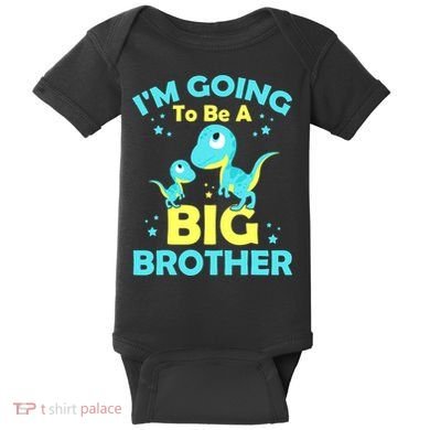 I'm Going To Be A Big Brother Cute Dinosaur Baby Bodysuit