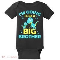 I'm Going To Be A Big Brother Cute Dinosaur Baby Bodysuit thumb 0