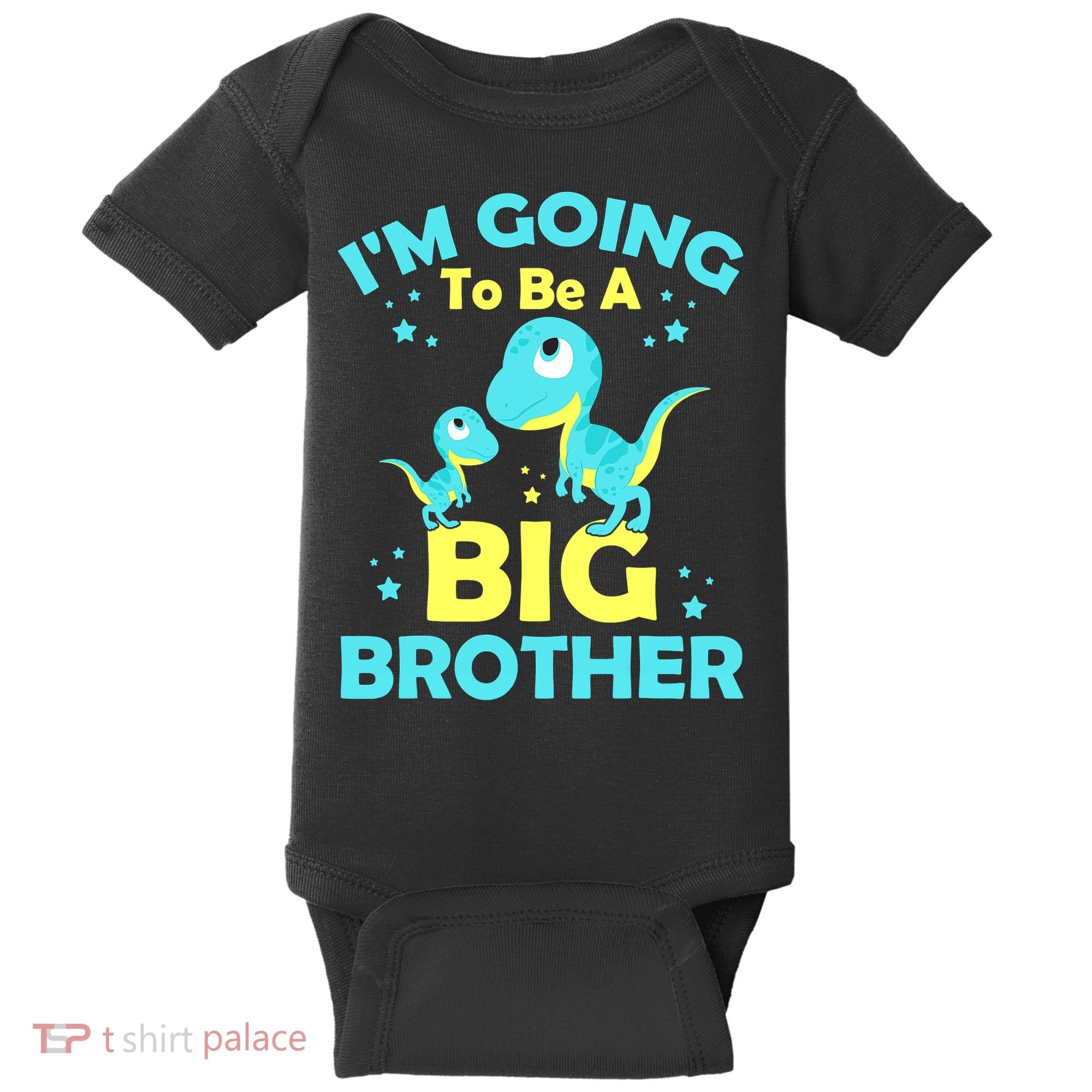 I'm Going To Be A Big Brother Cute Dinosaur Baby Bodysuit