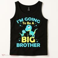 I'm Going To Be A Big Brother Cute Dinosaur Tank Top thumb 2