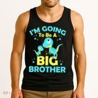 I'm Going To Be A Big Brother Cute Dinosaur Tank Top thumb 3