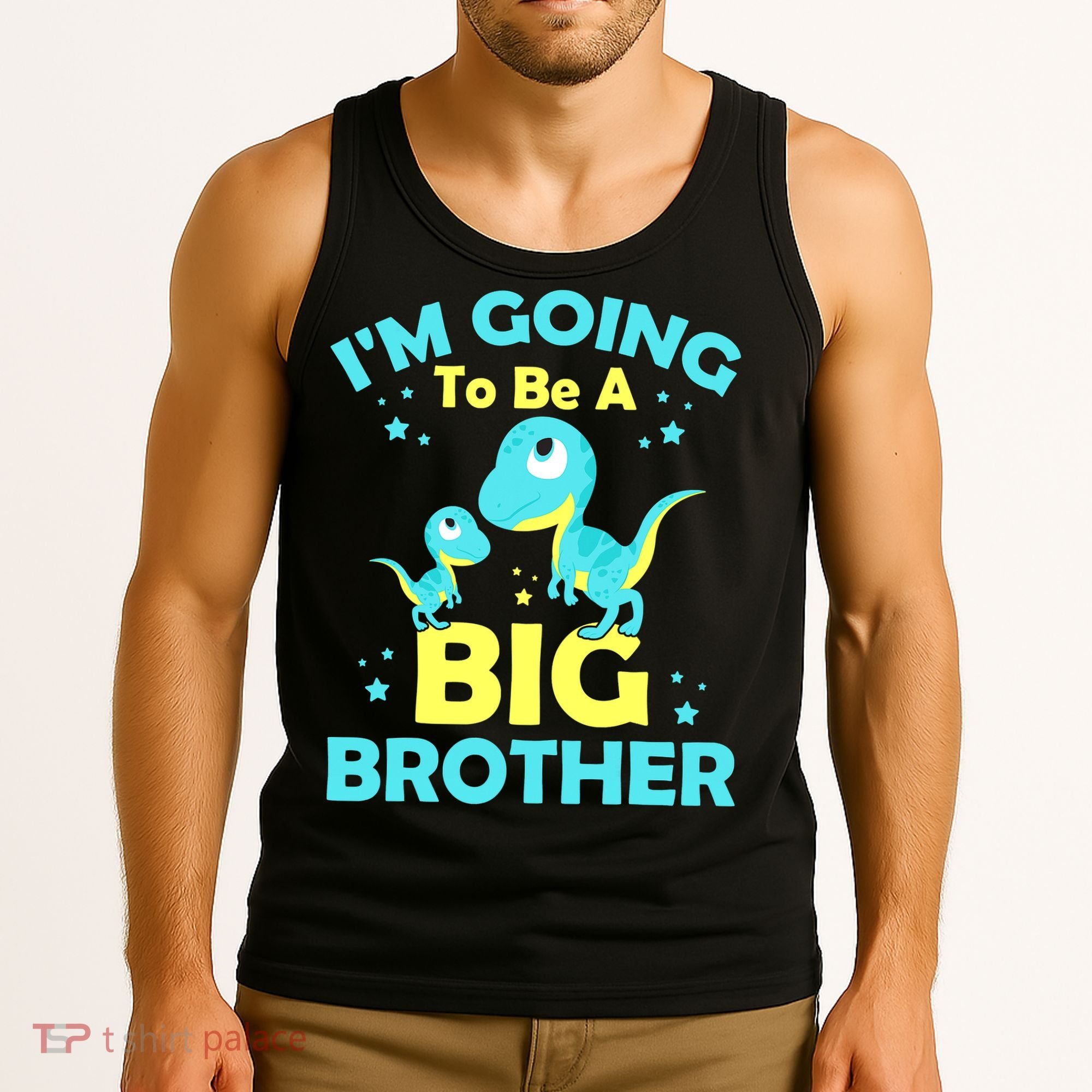 I'm Going To Be A Big Brother Cute Dinosaur Tank Top