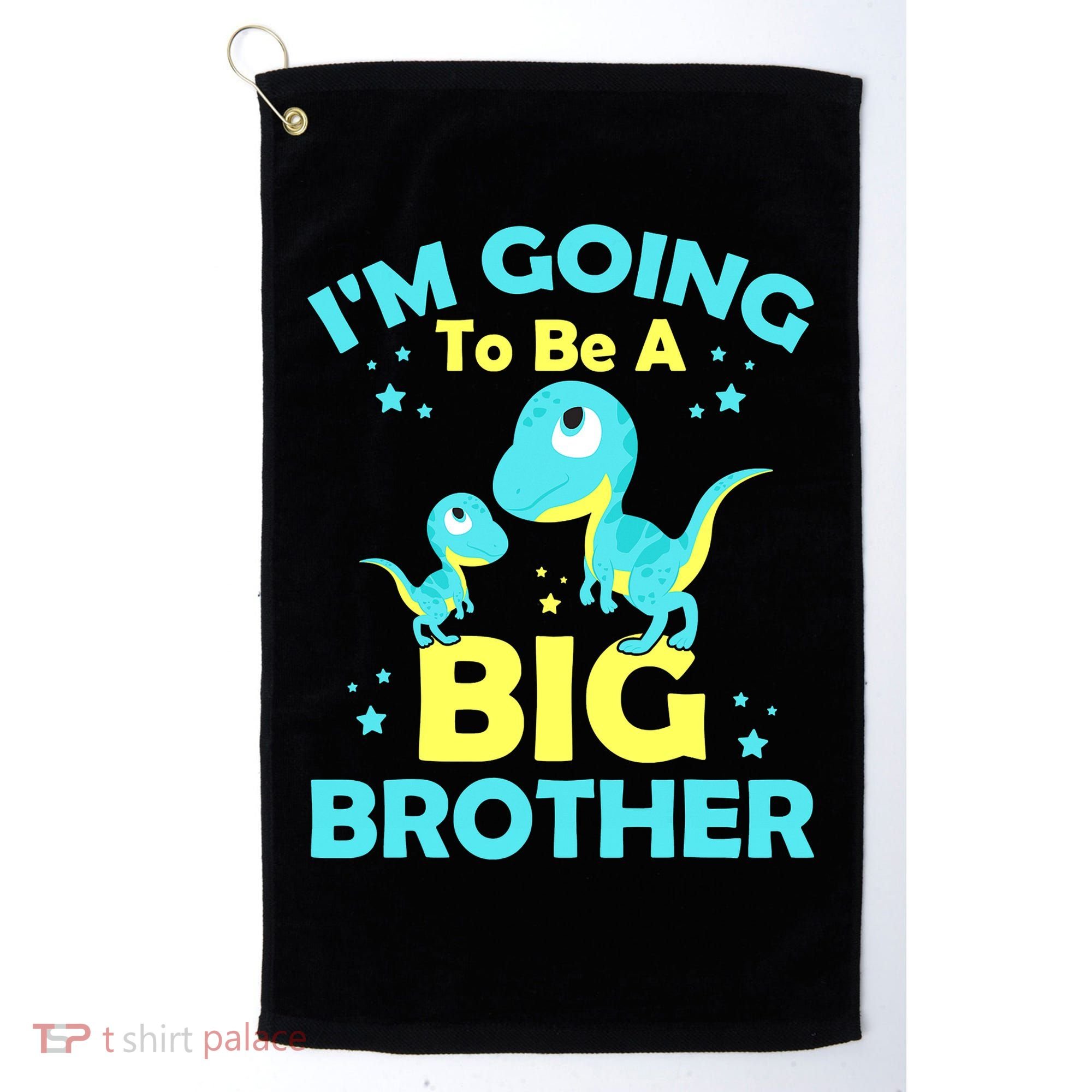 I'm Going To Be A Big Brother Cute Dinosaur Golf Towel