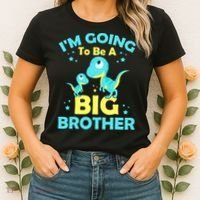 I'm Going To Be A Big Brother Cute Dinosaur Women's T-Shirt thumb 2