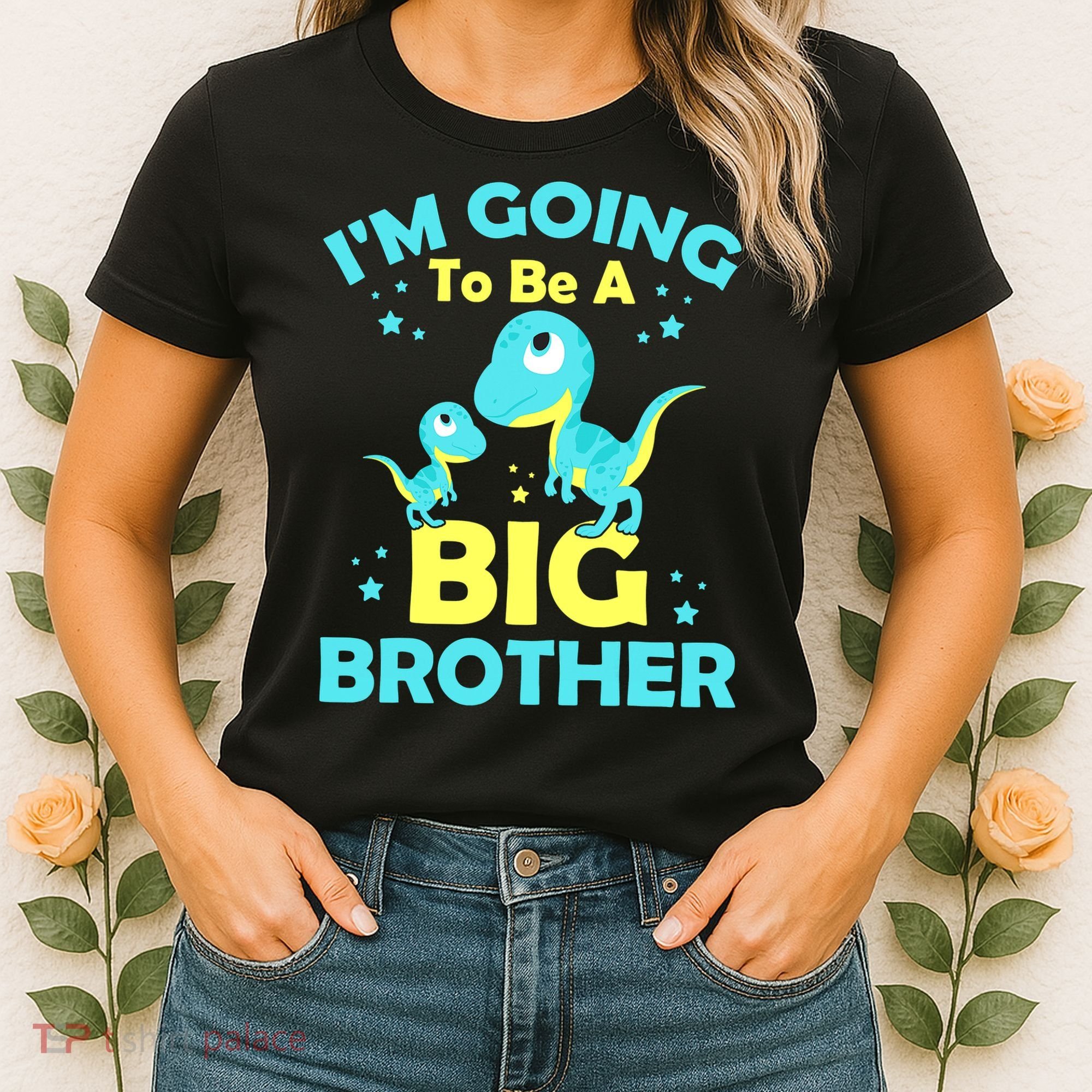 I'm Going To Be A Big Brother Cute Dinosaur Women's T-Shirt