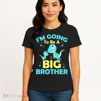 I'm Going To Be A Big Brother Cute Dinosaur Women's T-Shirt thumb 4