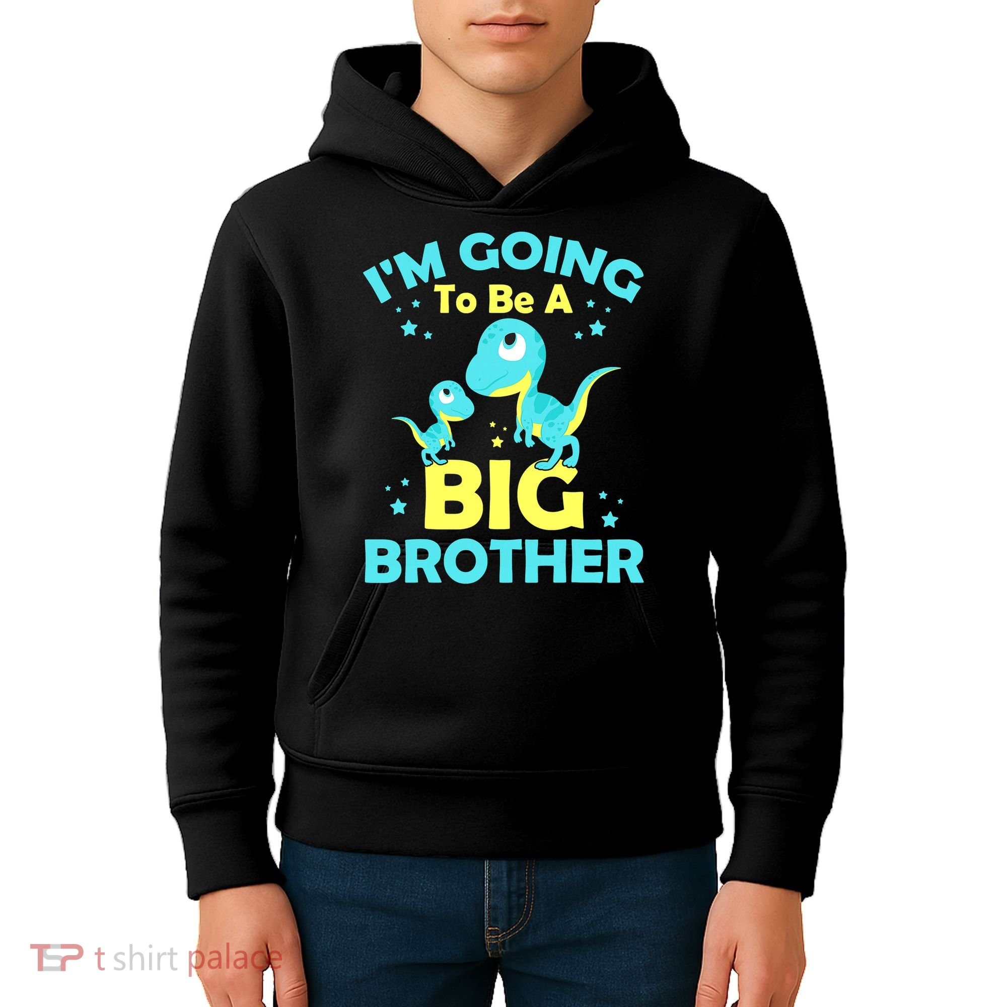 I'm Going To Be A Big Brother Cute Dinosaur Kids Hoodie