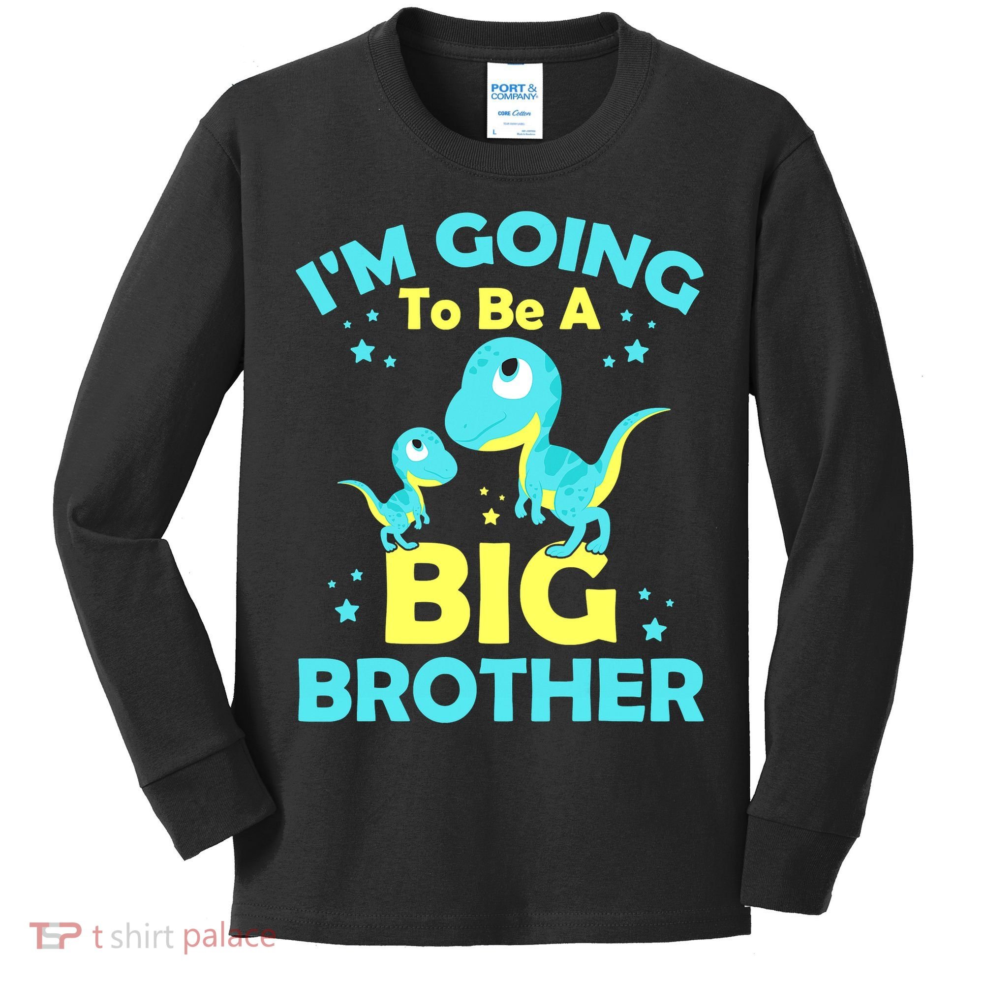 I'm Going To Be A Big Brother Cute Dinosaur Kids Long Sleeve Shirt