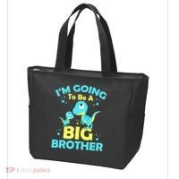I'm Going To Be A Big Brother Cute Dinosaur Tote Bag thumb 3