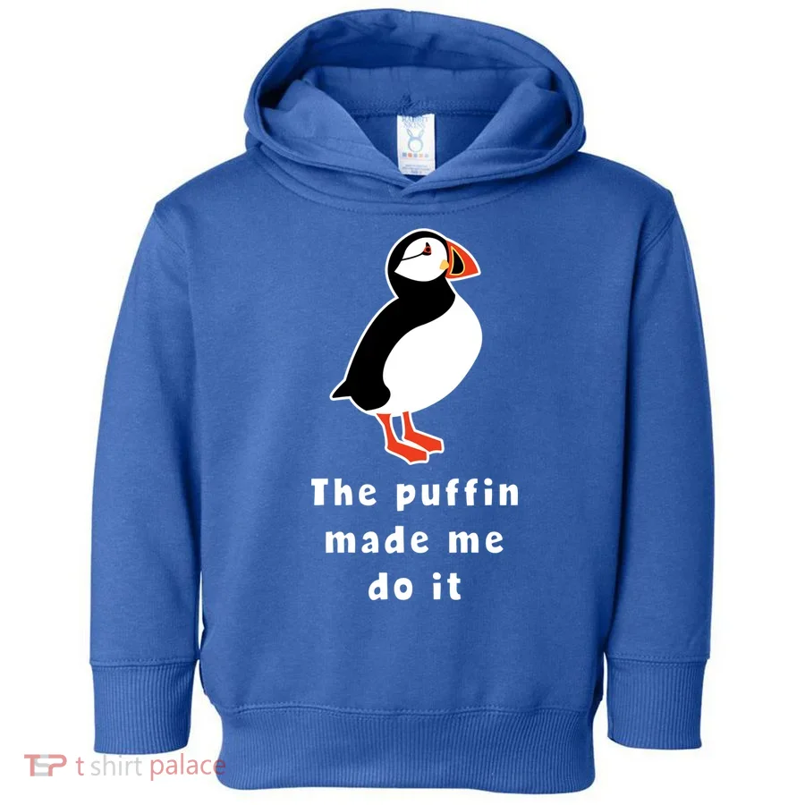 Iceland Gift The Puffin Made Me Do It Toddler Hoodie