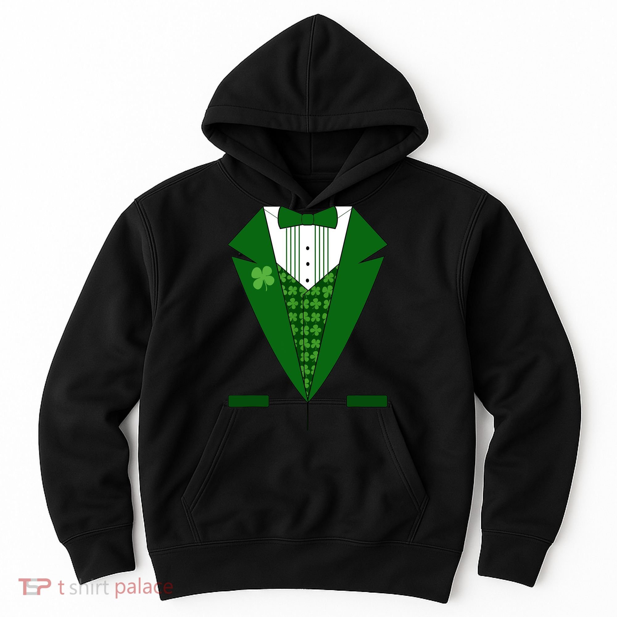 Irish Green Tuxedo Shamrock Saint Patricks Day Boy Hoodie