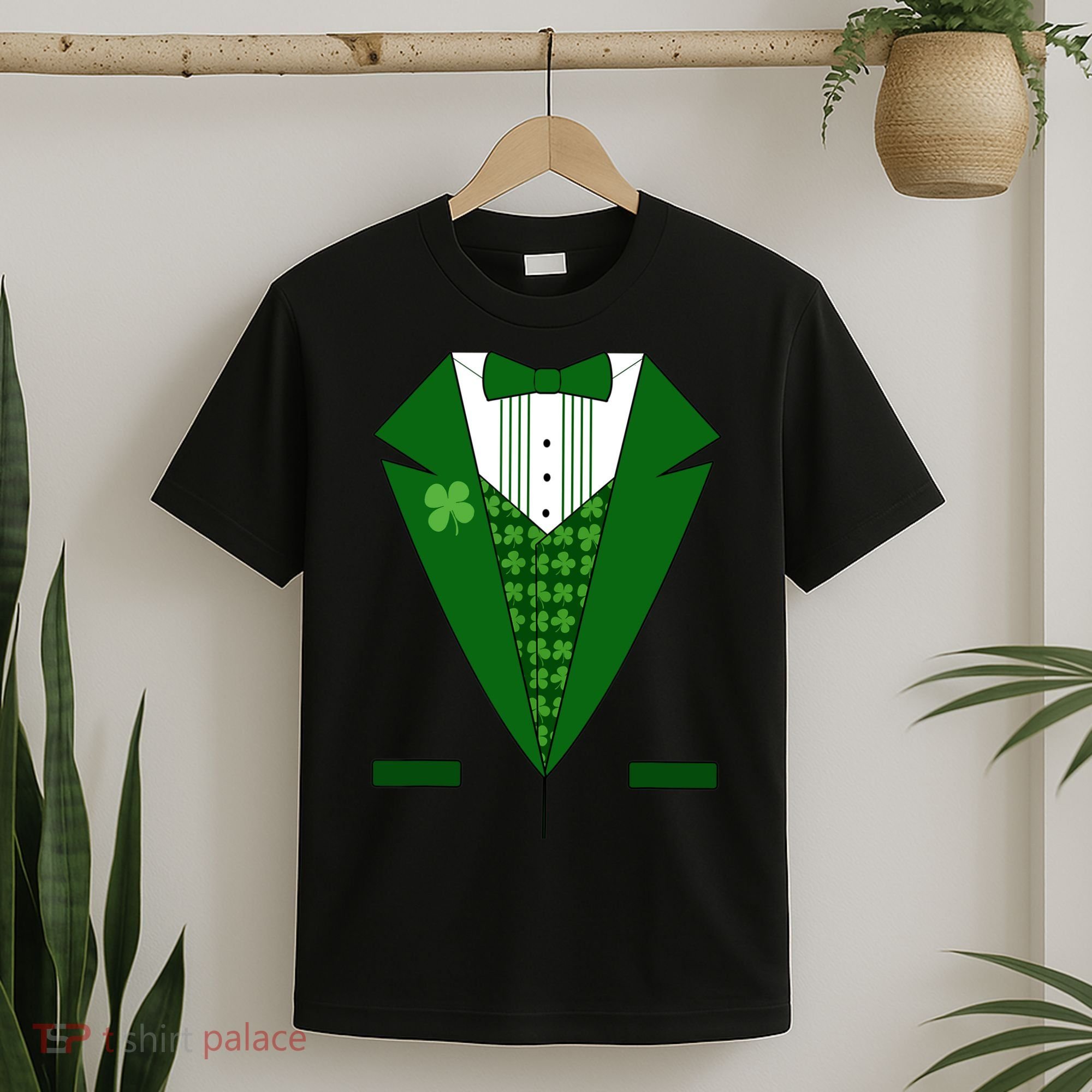 Irish Green Tuxedo Shamrock Saint Patricks Day Boy T-Shirt