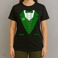 Irish Green Tuxedo Shamrock Saint Patricks Day Boy T-Shirt thumb 4