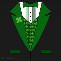 Irish Green Tuxedo Shamrock Saint Patricks Day Boy Women's Hoodie thumb 2