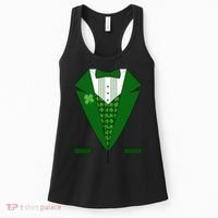 Irish Green Tuxedo Shamrock Saint Patricks Day Boy Women's Tank Top thumb 0
