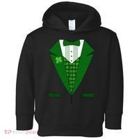 Irish Green Tuxedo Shamrock Saint Patricks Day Boy Toddler Hoodie thumb 0