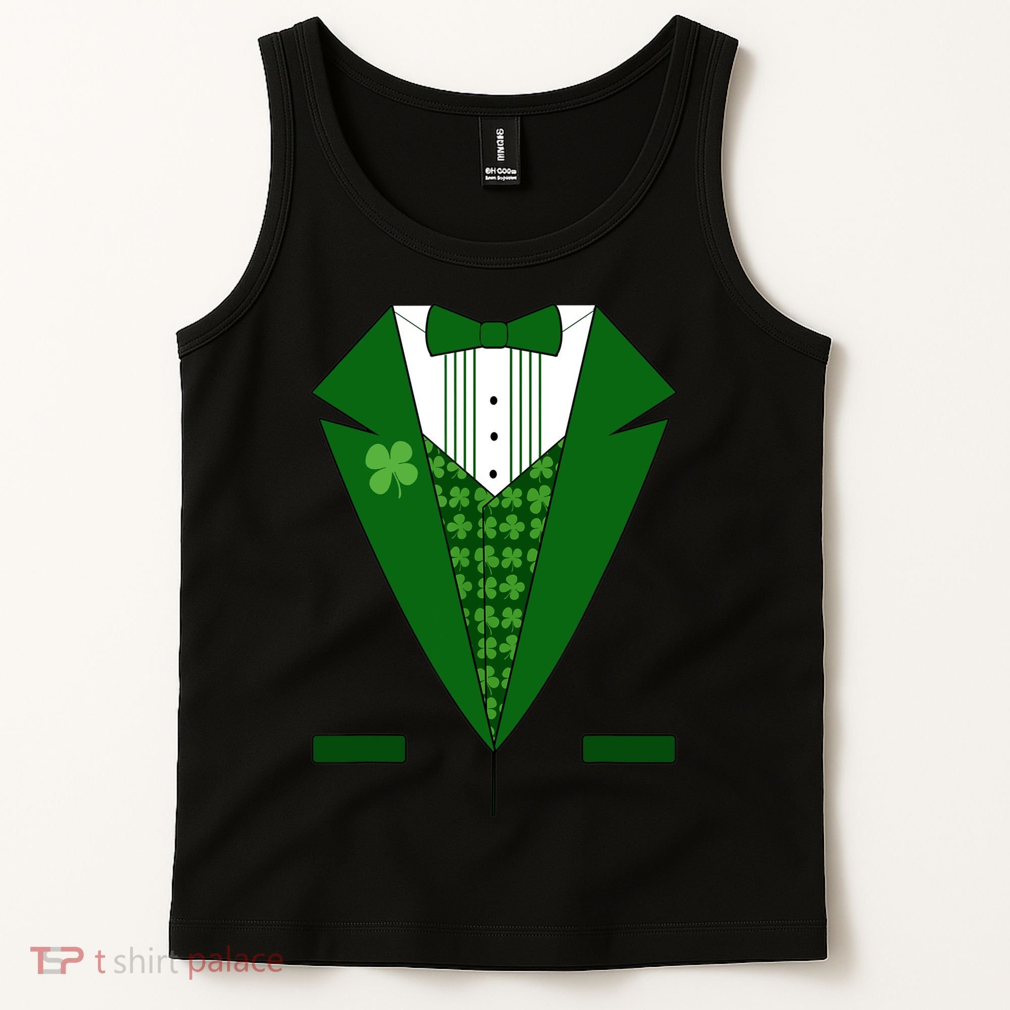 Irish Green Tuxedo Shamrock Saint Patricks Day Boy Tank Top