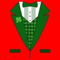 Irish Green Tuxedo Shamrock Saint Patricks Day Boy Santa Hat thumb 1
