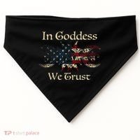 In Goddess We Trust Witch Lover American Flag USA-Made Doggie Bandana thumb 0