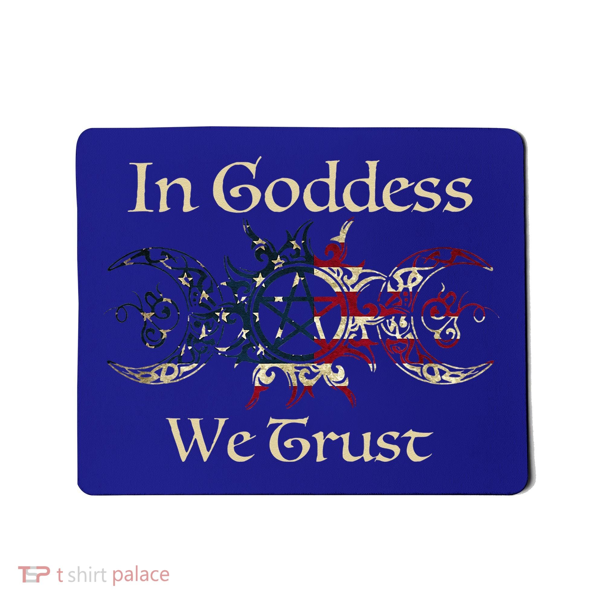In Goddess We Trust Witch Lover American Flag Mousepad