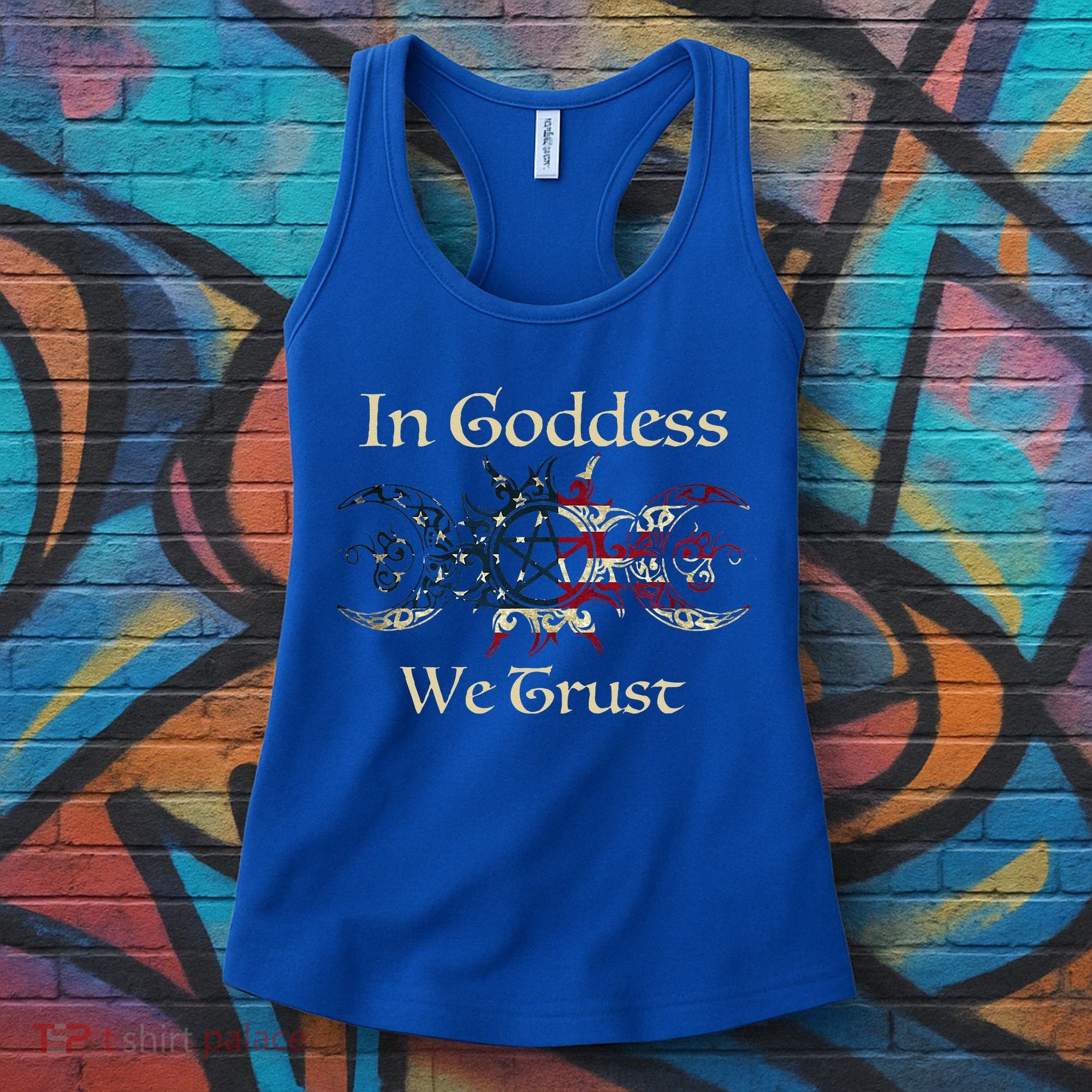 In Goddess We Trust Witch Lover American Flag Women's Tank Top