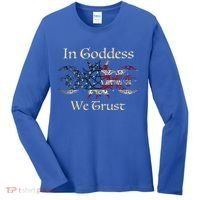 In Goddess We Trust Witch Lover American Flag Women's Long Sleeve Shirt thumb 0