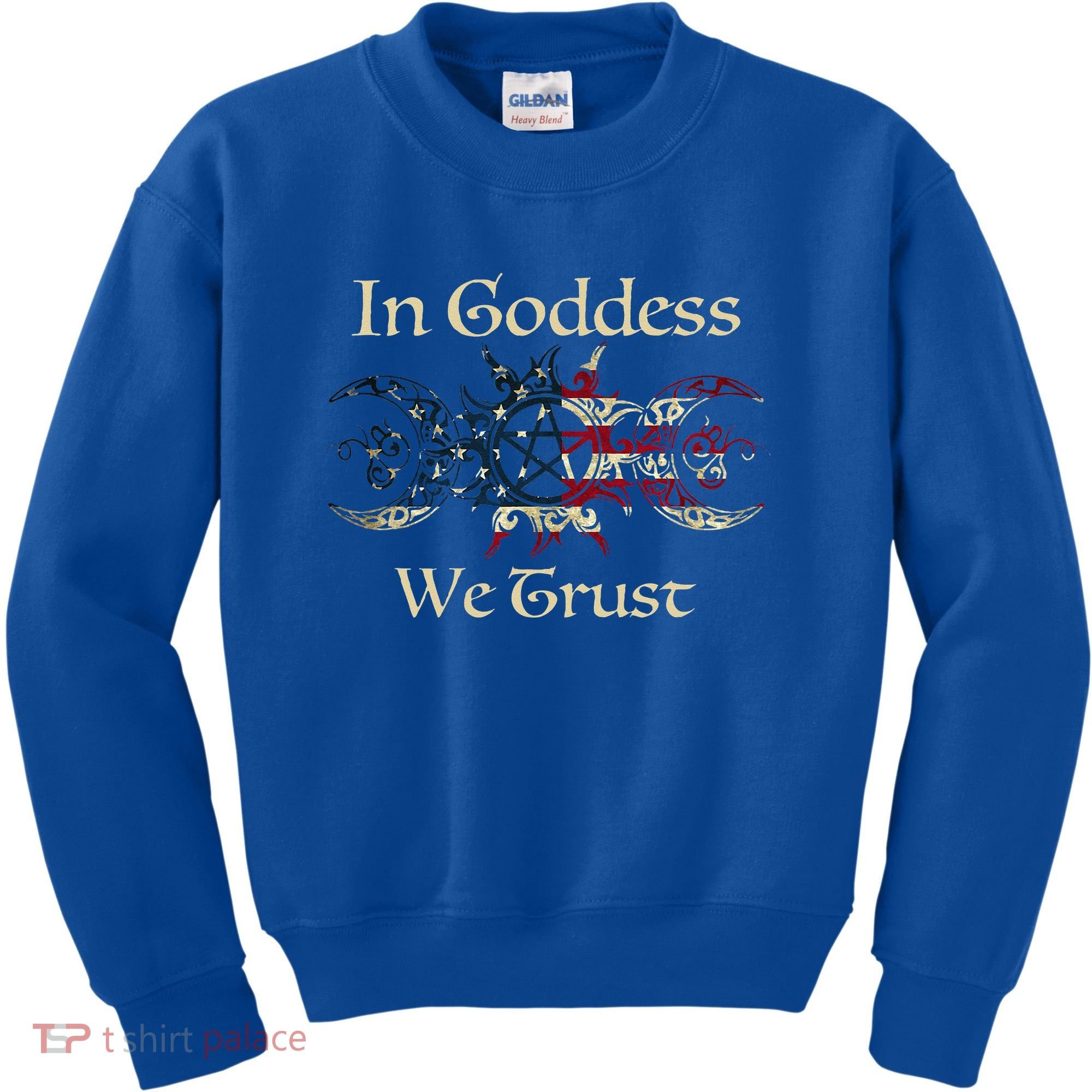 In Goddess We Trust Witch Lover American Flag Kids Sweatshirt