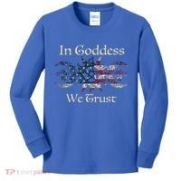 In Goddess We Trust Witch Lover American Flag Kids Long Sleeve Shirt thumb 0
