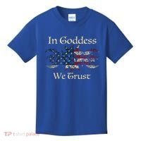 In Goddess We Trust Witch Lover American Flag Kids T-Shirt thumb 0