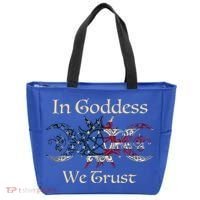In Goddess We Trust Witch Lover American Flag Tote Bag thumb 0