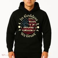 In Goddess We Trust Witch Lover American Flag Hoodie thumb 2