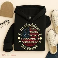 In Goddess We Trust Witch Lover American Flag Hoodie thumb 4