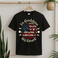 In Goddess We Trust Witch Lover American Flag T-Shirt thumb 2