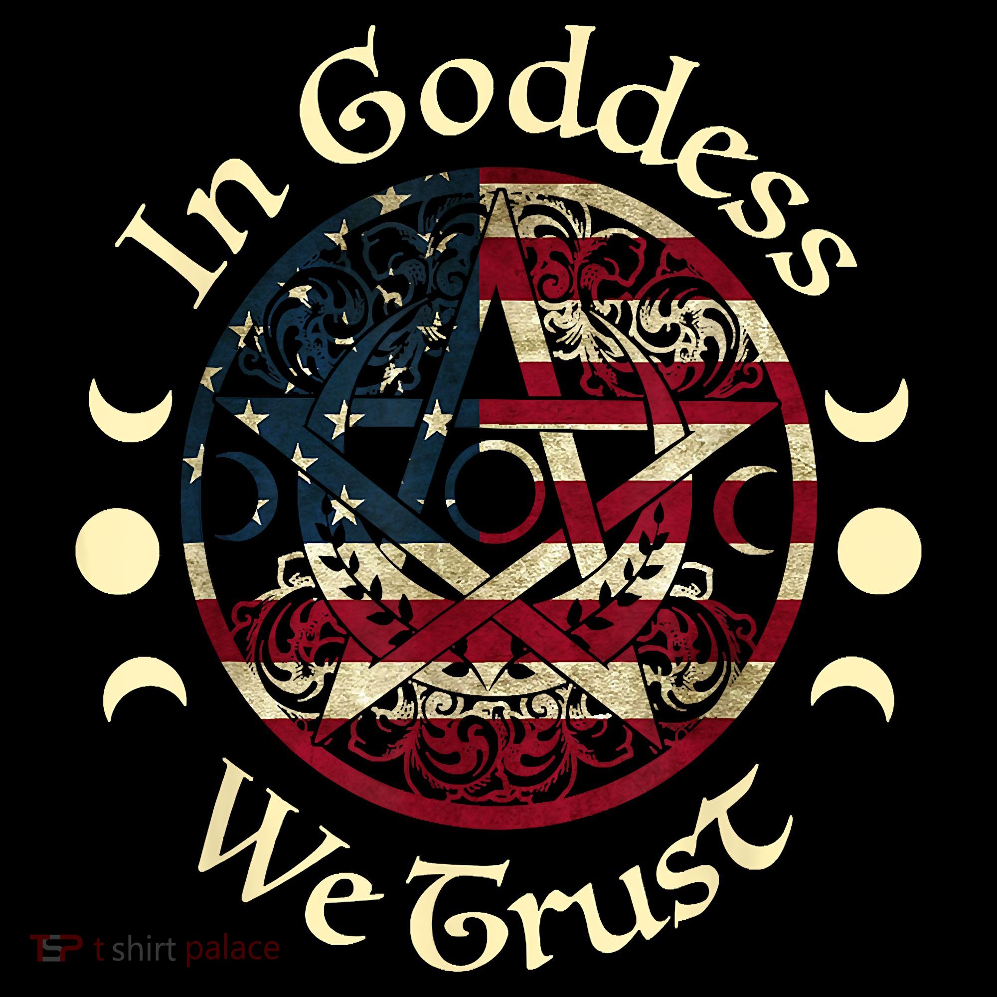 In Goddess We Trust Witch Lover American Flag Women's Hoodie