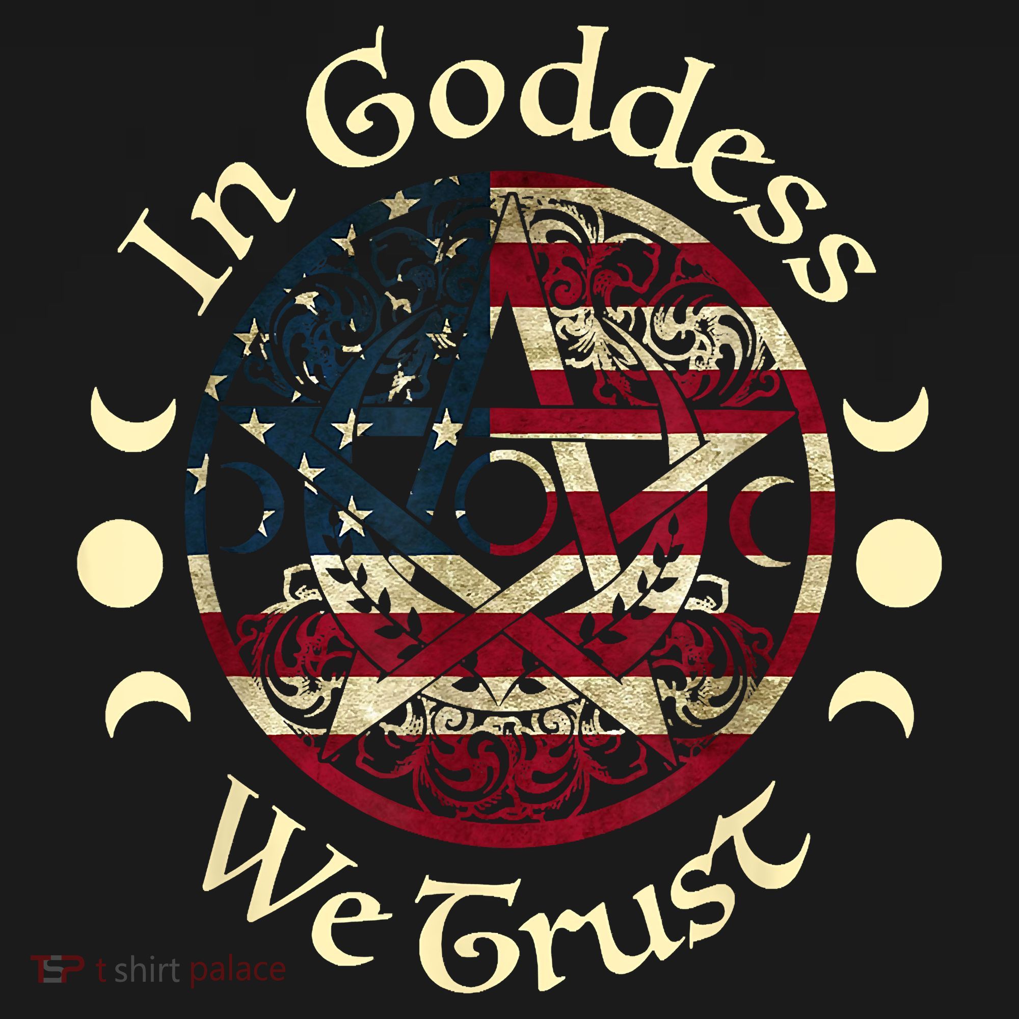 In Goddess We Trust Witch Lover American Flag Mousepad