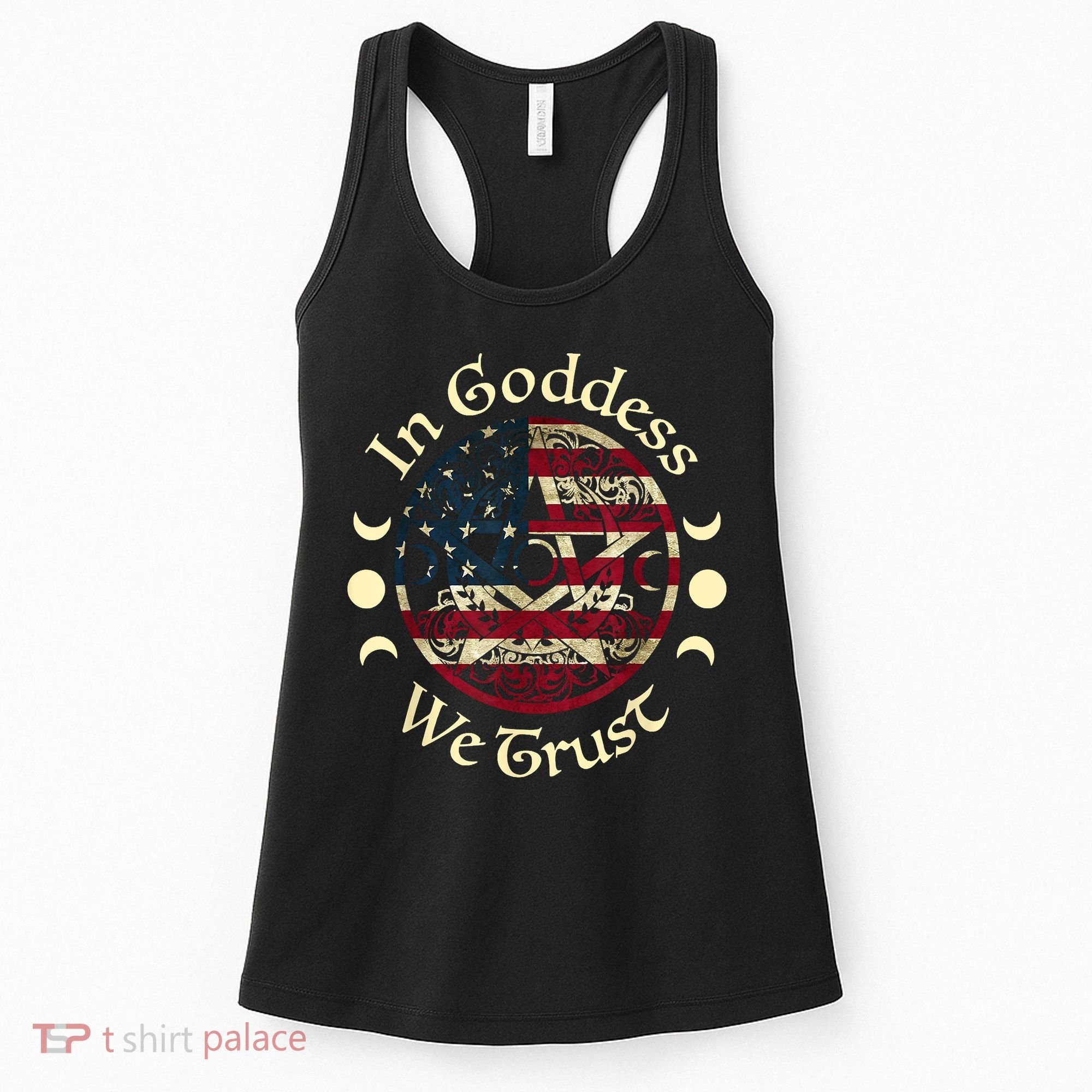 In Goddess We Trust Witch Lover American Flag Women's Tank Top