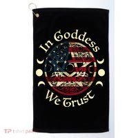 In Goddess We Trust Witch Lover American Flag Golf Towel thumb 0