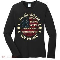In Goddess We Trust Witch Lover American Flag Women's Long Sleeve Shirt thumb 0